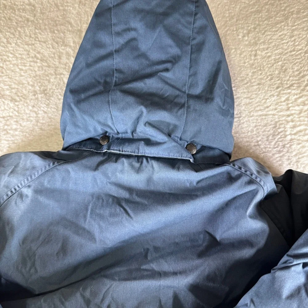 Vintage The North Face Men's Size XL Brown Label Goose Down Coat Parka Blue Hood